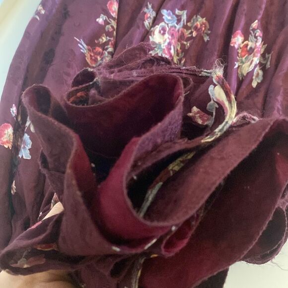 Vintage Purple Floral Long Sleeve Maxi Dress Size Small - Picture 14 of 16